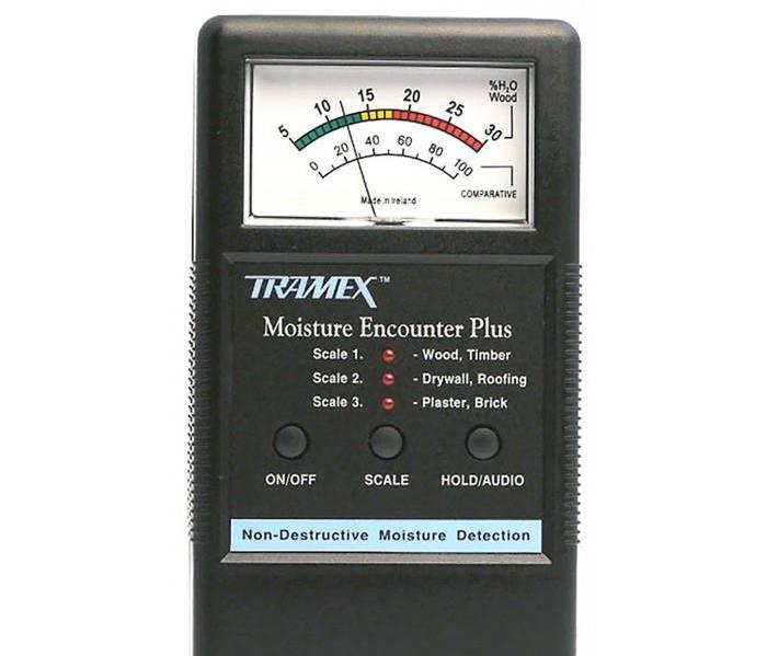 Moisture meter used to detect water and wet building material.