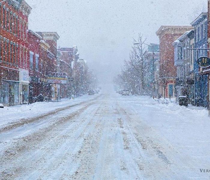 Catskill, NY Mainstreet after a snowstorm