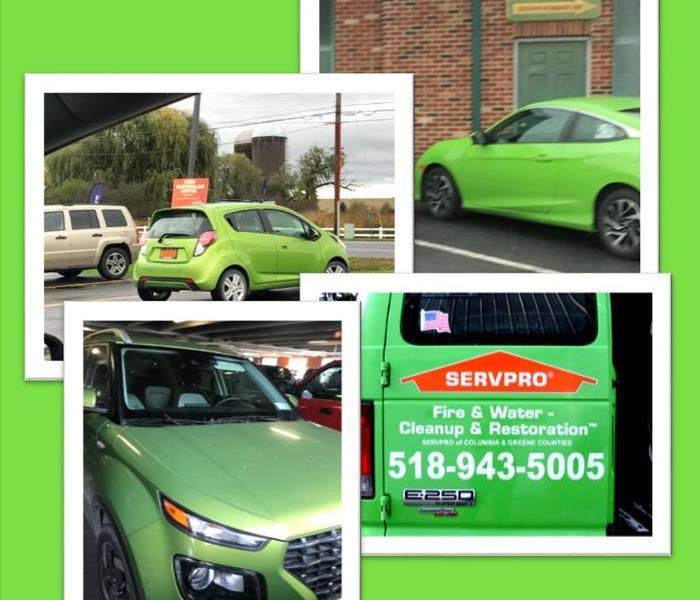 SERVPRO Car and other green cars