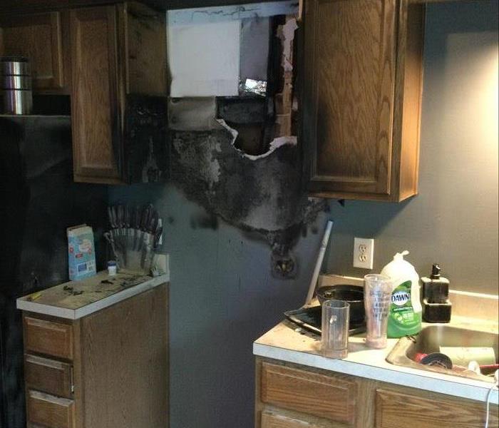 Fire damage in Kitchen 